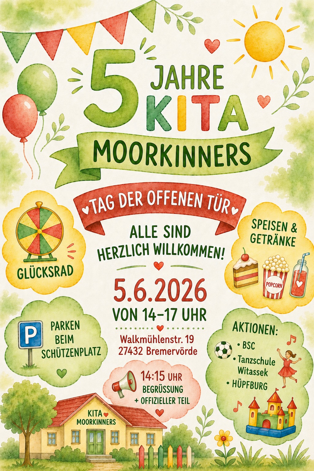 5 Jahre Kita Moorkinners Einladung